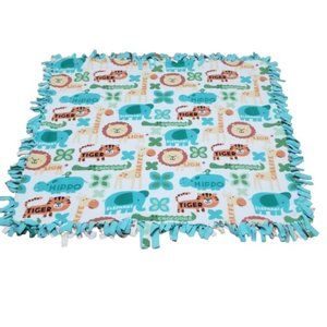 Tigers Giraffes Elephants Crocodiles Lions Blanket